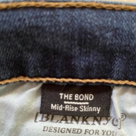Blank NYC the bond denim jeans / mid rise skinny 30 - Picture 6 of 7